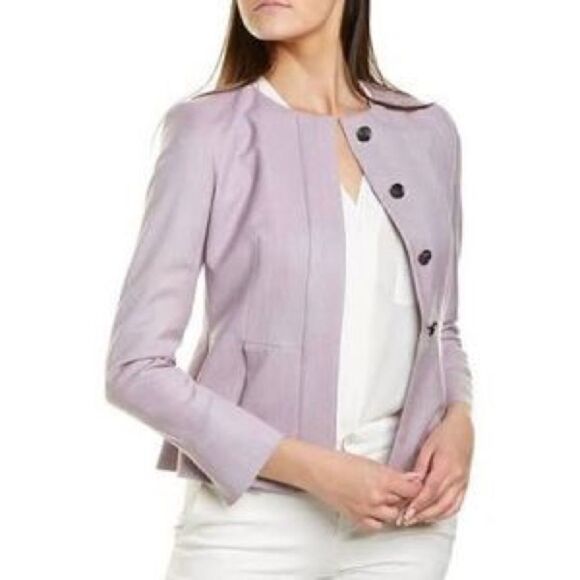 HUGO BOSS Jatoba Peplum wool Blazer in Purple - Picture 1 of 16